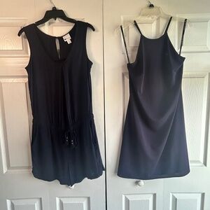 Laundry Navy Blue Mini Dress & Romper Women's M Sleeveless Short Summer Set of 2